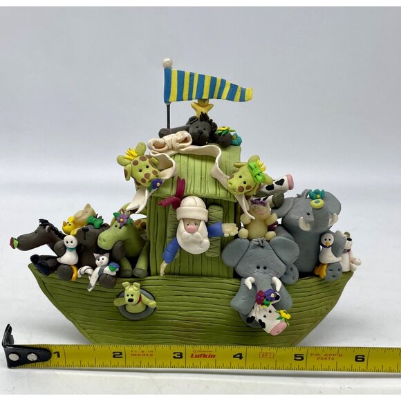 1999 Elayne Watrus Noah’s Ark Clay Sculpture Original Box - Picture 14 of 15